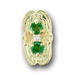 N638 14K SLIDE WITH 3 STONES 